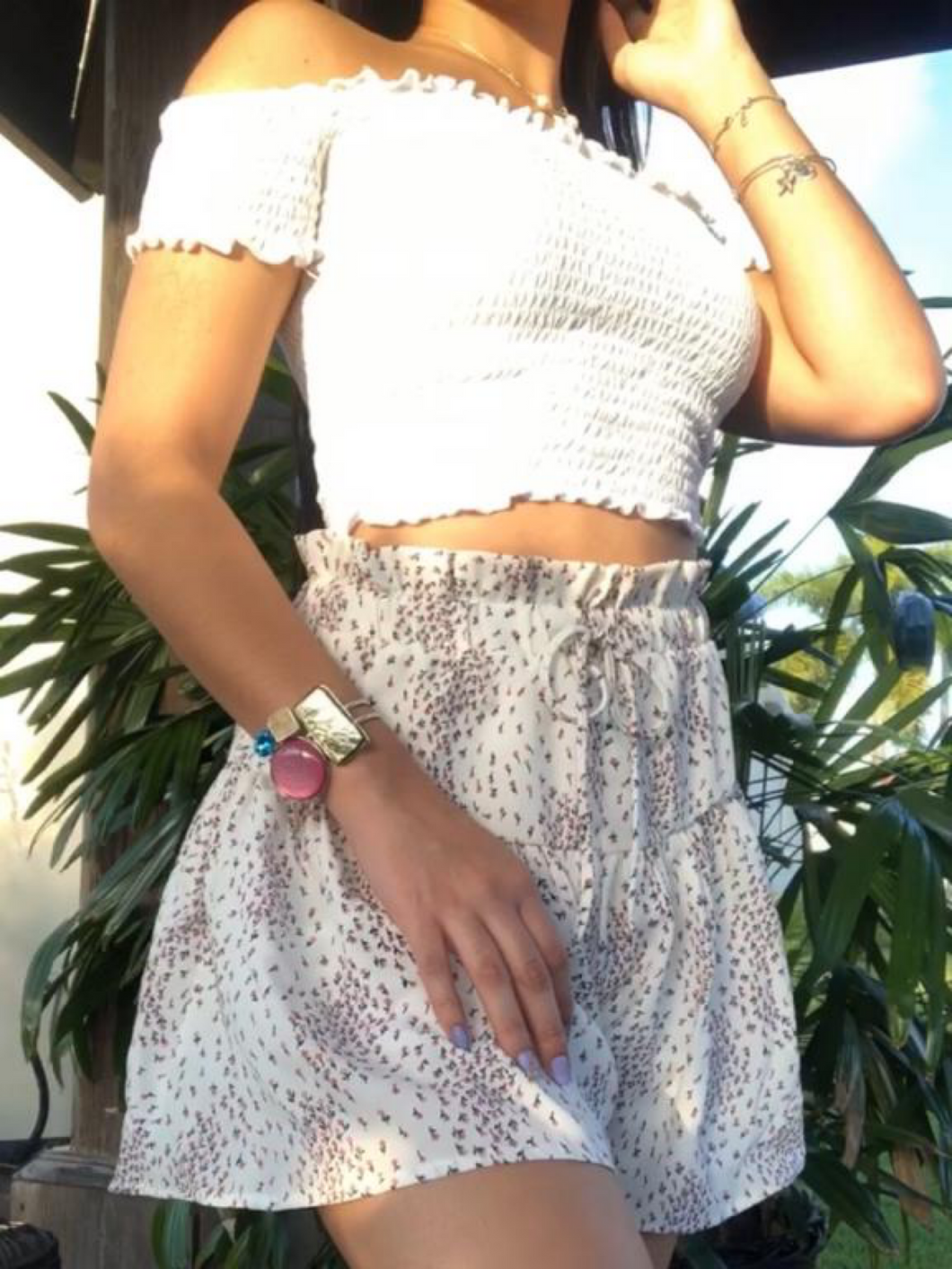 Printed Ruffled Short