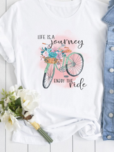 Load image into Gallery viewer, Lifes a Journey White Graphic Tee