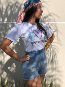 Peace Love Coffee White Graphic Tee