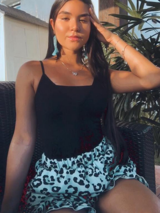 Leopard Print Ruffled Short